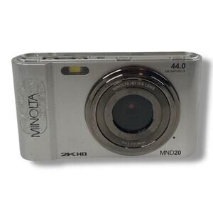 Minolta MND20 44.0 Megapixel Digital Camera Silver Untested No Battery